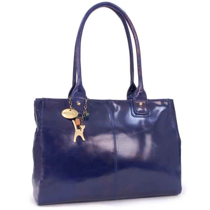 Catwalk Collection Handbags - Leder - Grosse Schultertragetasche/Umhängetasche/Shopper/Tote - KENSIN