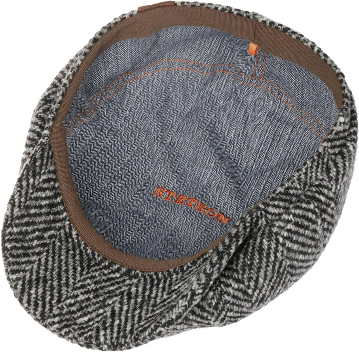 Stetson Herren Schurwoll-Fischgräten-Hutteras-Mütze 61 Schwarz