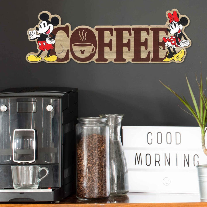 Open Road Brands Disney Mickey Mouse und Minnie Mouse Tischdekoration aus Kaffeeholz – entzückende D