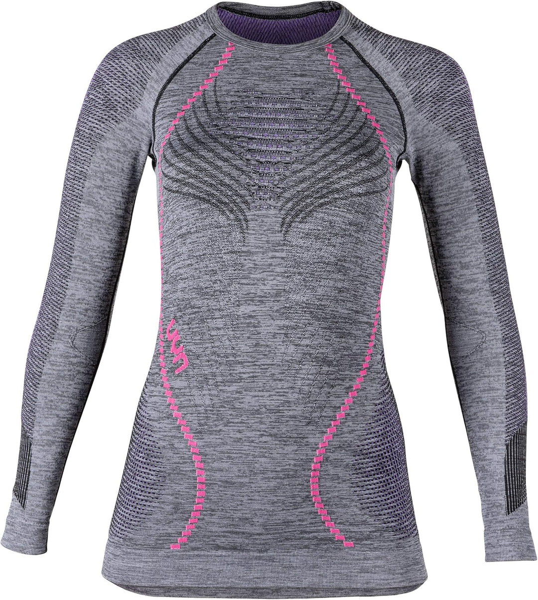 UYN Damen Unterhemd Ambityon UW Unterhemd, Black Melange/Purple/Raspberry, L/XL, U100023