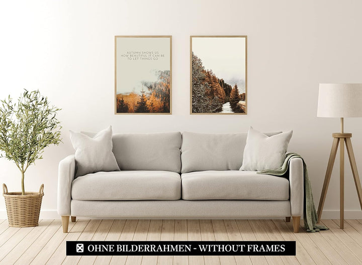 CreativeRobin » Herbst « Premium Poster Set als Wohnzimmer Deko | 4x A3 + 2x A4 Wandbilder Collage 4