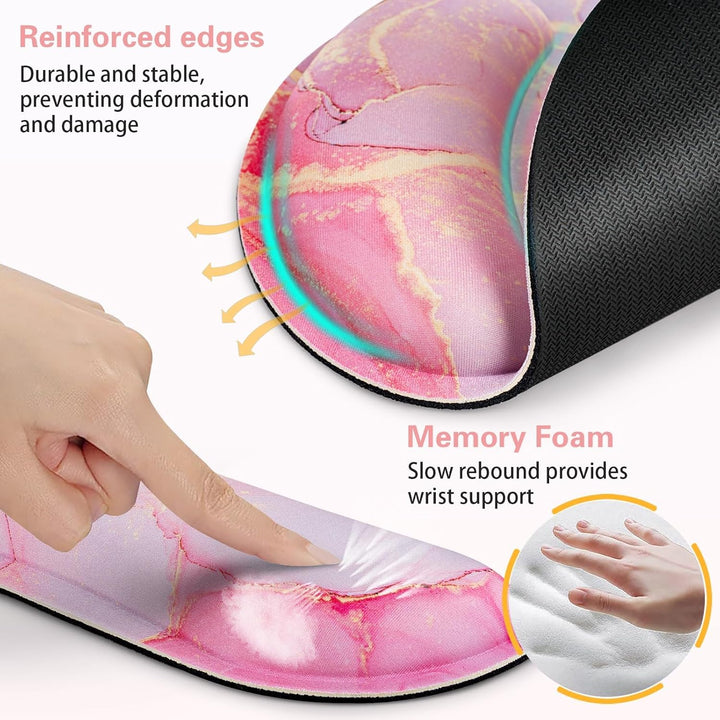 Acezeek 3-in-1 Mousepad Set,Mauspad mit Gelkissen+Handballenauflage Tastatur+Untersetzer,Mauspad XXL