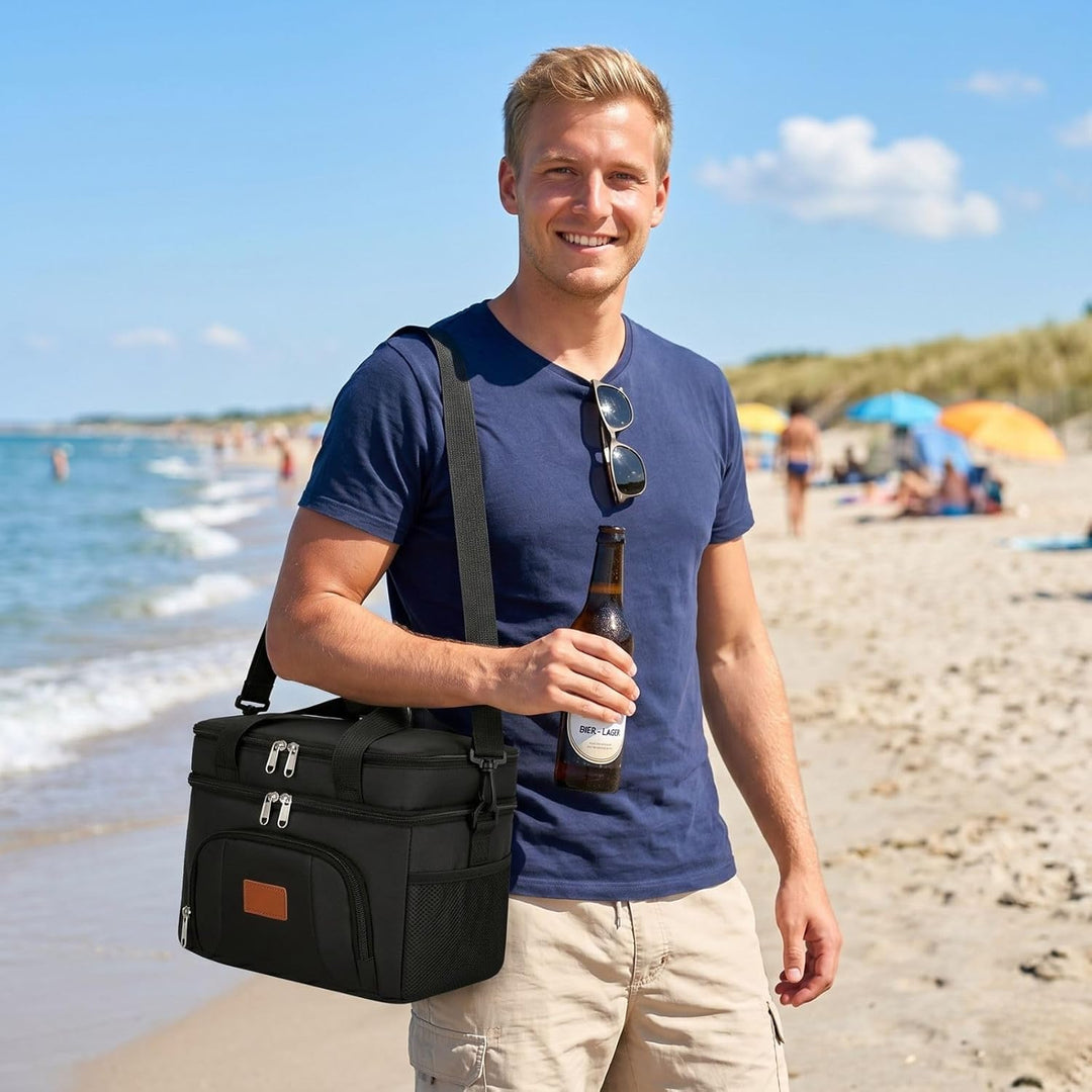 JANSBEN Kühltasche Klein Faltbar für 12 Dosen, Lunchtasche Isoliertasche mit 6 Fächern, Thermotasche
