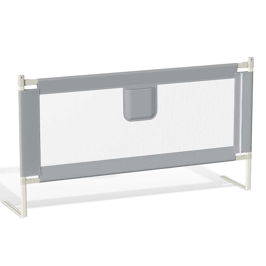 Ikodm 2X 150cm Bettgitter für Kinder, Bettschutzgitter Höhenverstellbar von 64-96cm, Rausfallschutz