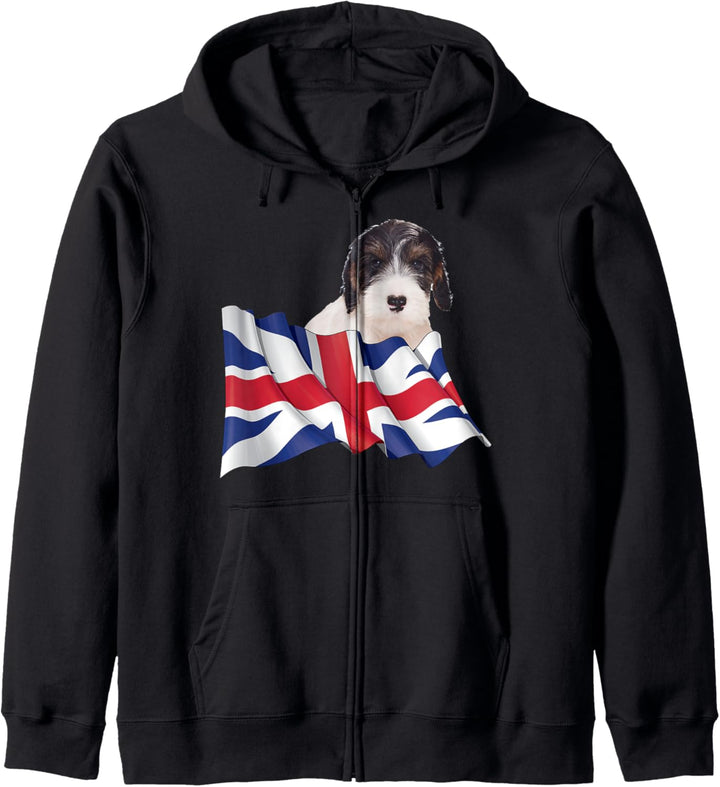 Union Jack Flag Dog Sealyham Terrier Kapuzenjacke