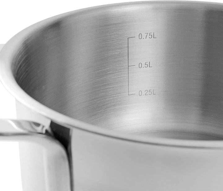 GRÄWE Kochtopf inkl. Glasdeckel, 750 ml, Spülmaschinengeeignet, Topf für Induktion, klein, Edelstahl