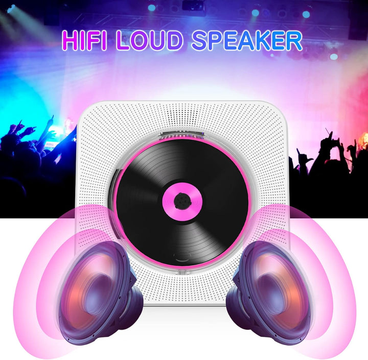 KOVCDVI Tragbarer CD Player mit Akku CD Player Bluetooth mit Lautsprecher 5.0 CD-Player Desktop mit