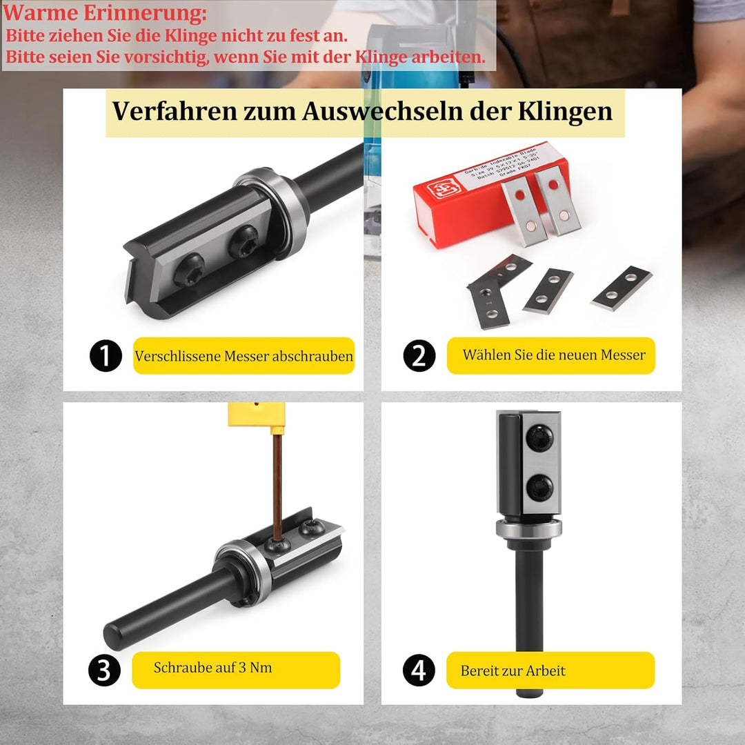 Trvoxviq 4 Schneidkanten Wendeschneidplatten Austauschbare Hartmetall-Wendemesser 1.5mm Dicke, 10 St