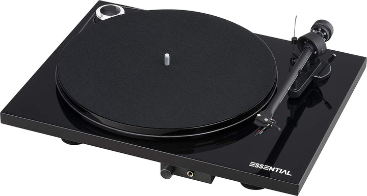 Pro-Ject Essential III HP, Audiophiler Plattenspieler mit Kopfhörerausgang (Schwarz), Schwarz