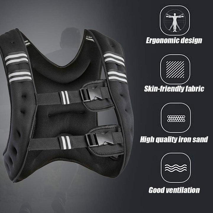 Gewichtweste Trainingsweste Fitnessweste Laufweste Gewichte Weste Laufweste 10kg 36 * 20 *