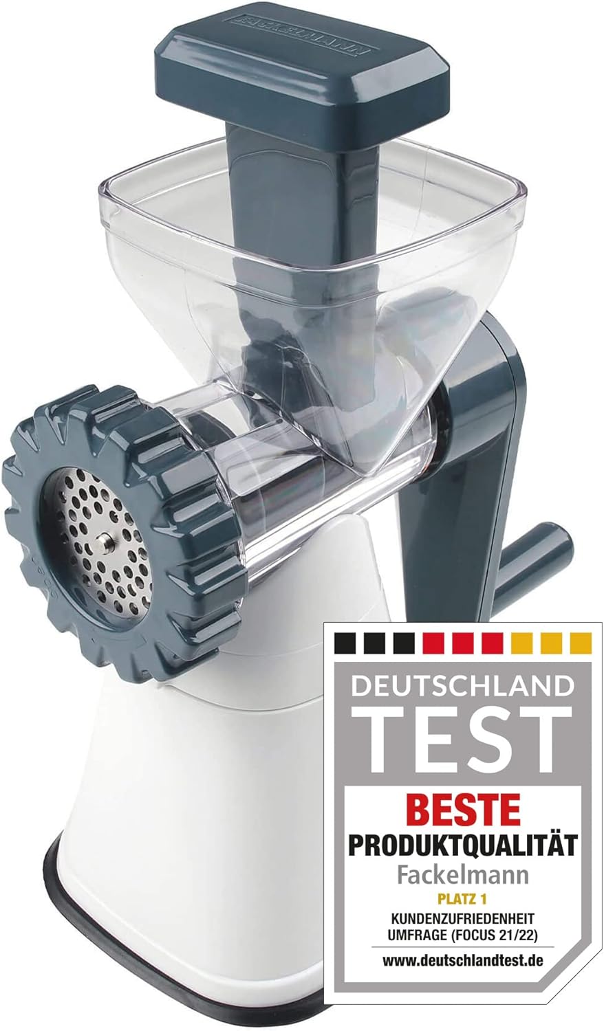 FACKELMANN Fleischwolf mit Gebäckaufsatz #easyprepare, hochwertige Wurstmaschine, manueller Wurstfül