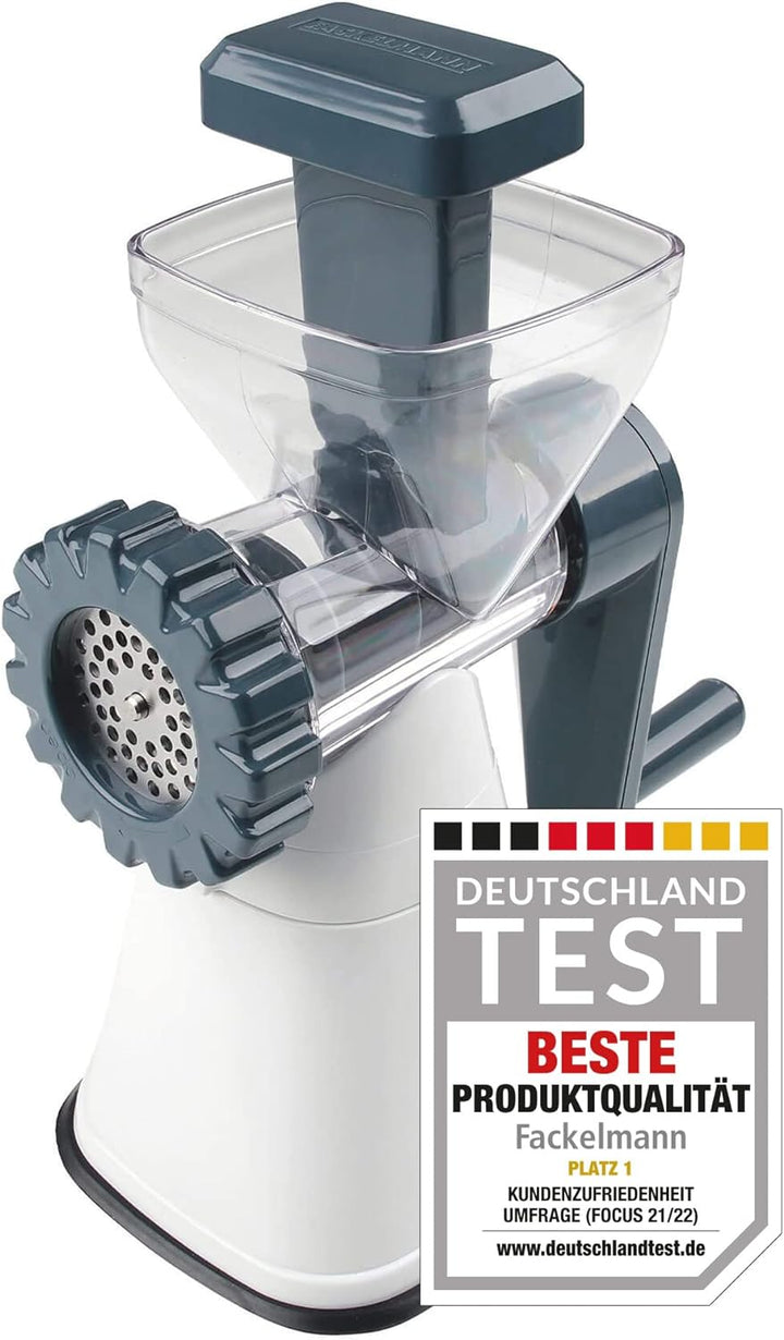 FACKELMANN Fleischwolf mit Gebäckaufsatz #easyprepare, hochwertige Wurstmaschine, manueller Wurstfül