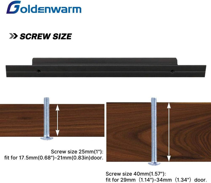goldenwarm 10 Stück Möbelgriffe 128mm Schrankgriffe Edelstahl Küchengriffe Schwarz Türgriffe Küche G