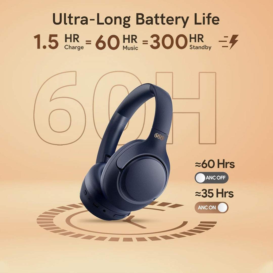 QCY H3 ANC Bluetooth Kopfhörer Over Ear,Hybrid Active Noise Cancelling Kopfhörer,Hi-Res Sound,60H Ak