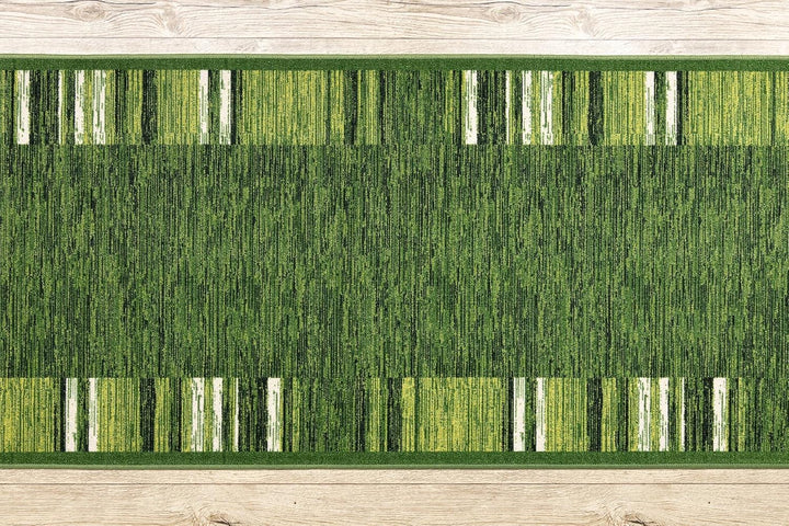 rugsx Antirutsch Teppichläufer Adagio grün - moderner Kurzflor für Küche, Flur & Wohnzimmer, Meterwa