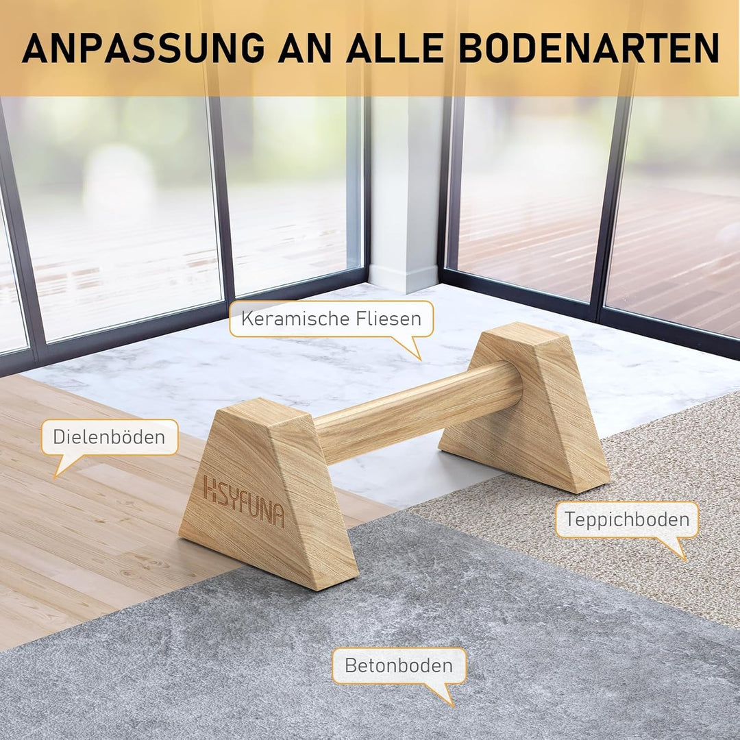 Liegestützgriffe Holz, Parallettes, rutschfeste Griffe Liegestütze, Push Up Stand Bars, Liegestützgr