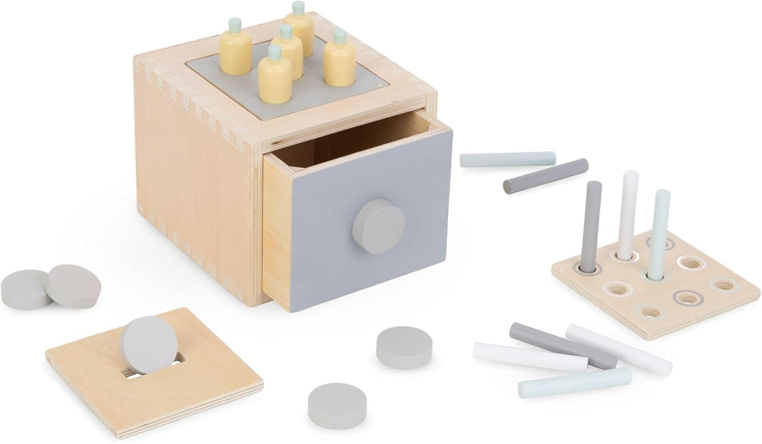 Mamabrum Montessori Spielzeug ab 1 Jahr aus Holz – 6-in-1 Motorikspielzeug für Kleinkinder – Pädagog