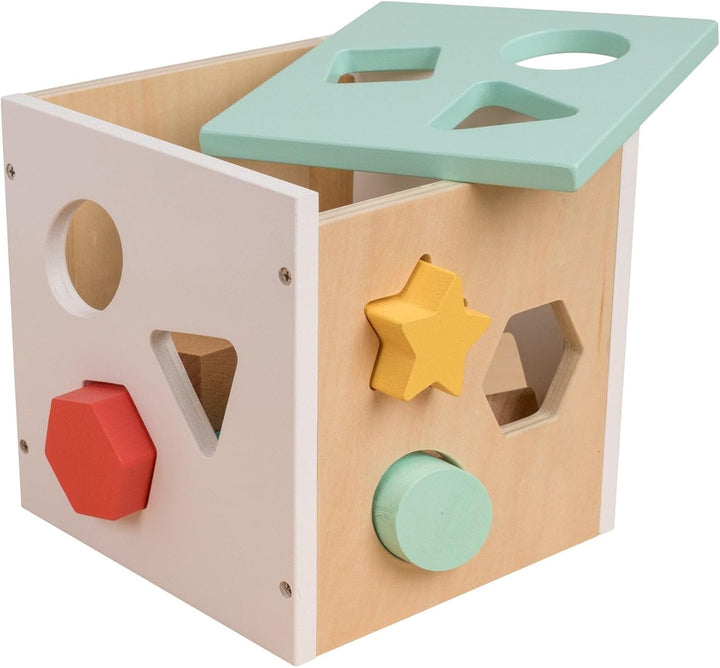 Owl & Fox Sortierwürfel aus Holz, Montessori-Spielzeug für Babys und Kleinkinder ab 12 Monaten, Vers