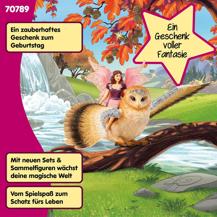 schleich BAYALA 70789 Fliegende Fee mit Funkel Eule Spielset - Zauberhafte Fee und Eulen Figur, Fant