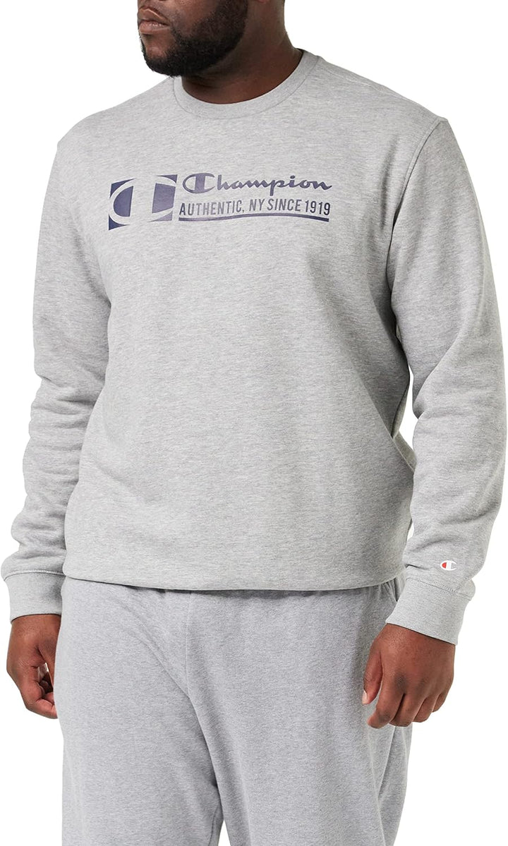 Champion Herren Graphic Shop Authentic-Fall Fleece Crewneck Kapuzenpullover S Hellgrau Meliert, S He