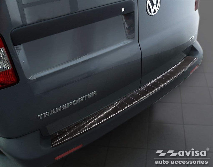Schwarz Edelstahl Heckstossstangenschutz kompatibel mit Volkswagen Transporter T5 2003-2015 (Alle) &