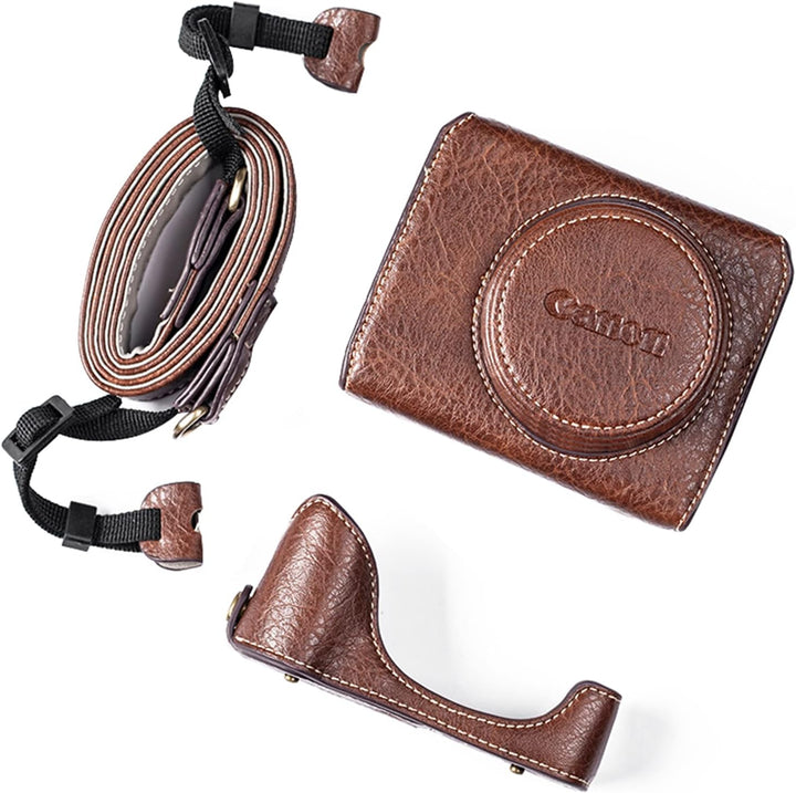 kinokoo G7X /G7X Mark II /G7X Mark III Tasche, PU Leder Kamera Schutzhülle Kompatibel für Canon G7X