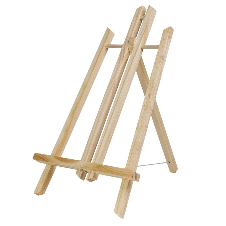 Tischstaffelei aus Buchenholz 27 x 50 cm - Klappbarer Bildhalter, Deko Foto-Ständer, Dreibeinige Sit