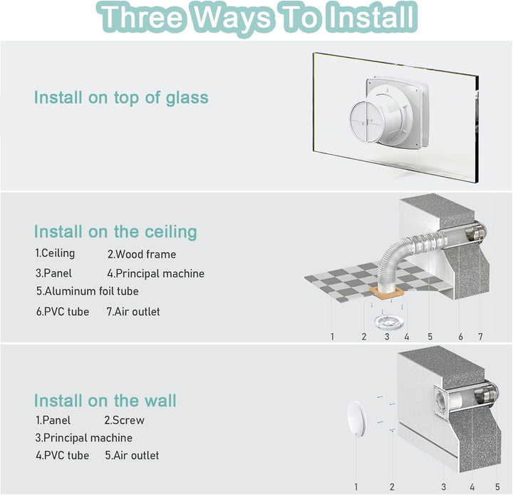 Abluftventilator 100mm Badlüfter Lüfter 100mm Rohrventilator - 12W Extra Leiser Luftentfeuchter für