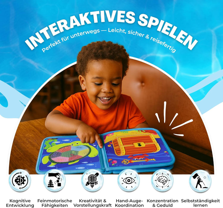 Montessori Busy Book für Kinder von 1, 2, 3 und 4 Jahren, Busy Board, interaktives Lernbuch, sensori