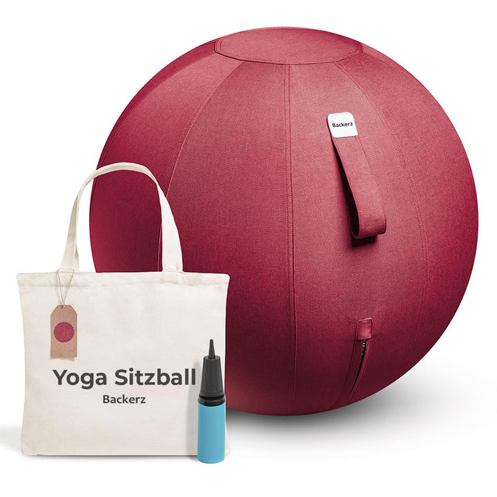 Sitzball Büro Ergonomisch 65 cm, Ergonomische Sitzmöbel für Büro und Heimbüro, Langlebiger Stoff, Gy