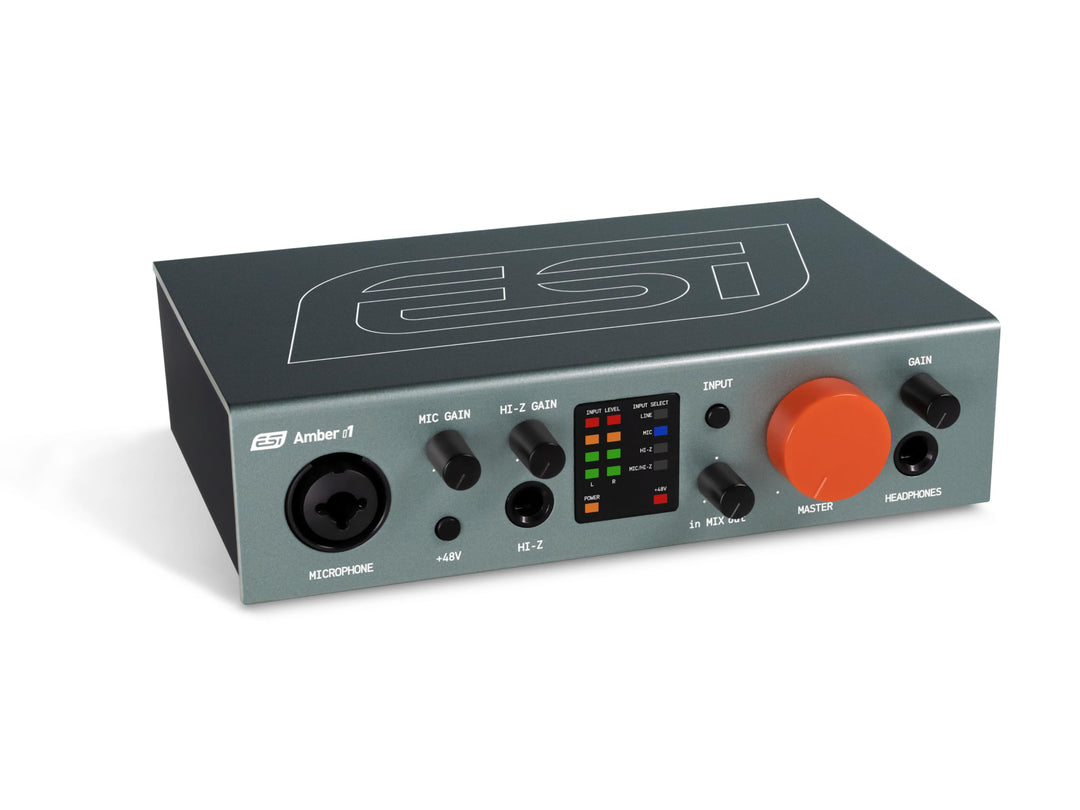 ESI Amber i1 | Professionelles 24-bit / 192 kHz USB Audio Interface mit 2 Eingängen und 2 Ausgängen