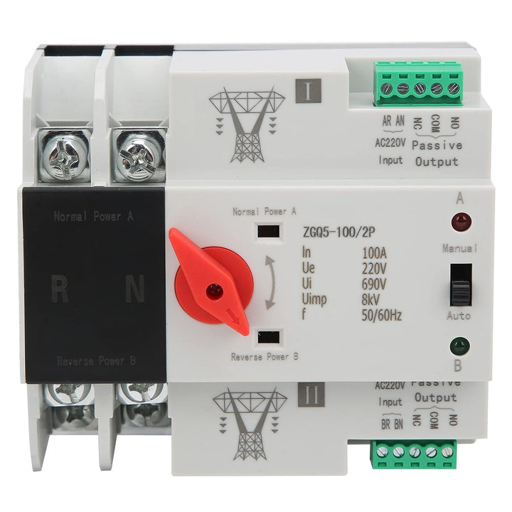 Dual Power Automatic Transfer Switch Unterbrechungsfreier 2-Wege-Controller 220 V Umschalter ZGQ5-10
