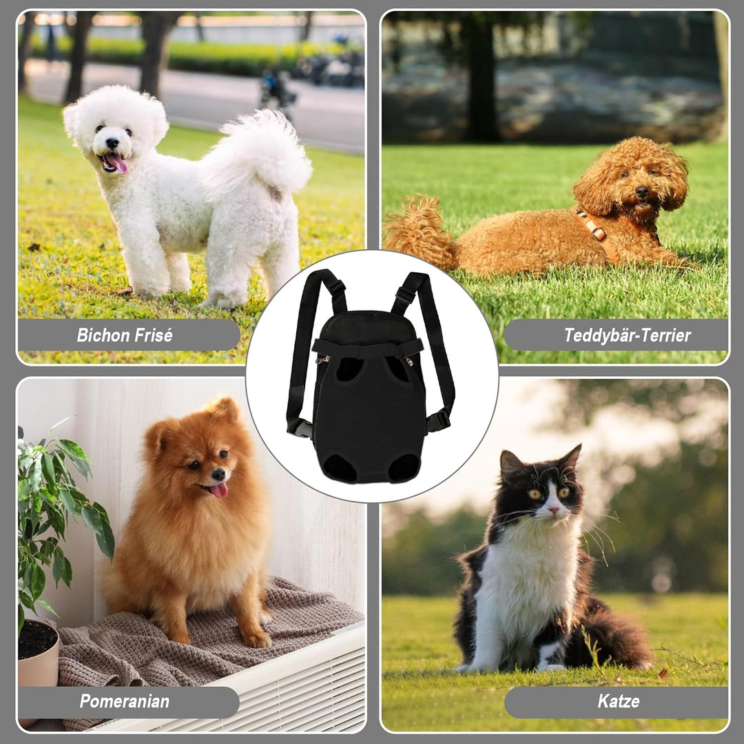 FEimaX Hunde Rucksack Hundetragetasche Verstellbar Frontrucksäcke Atmungsaktiv und Bequem Haustier T