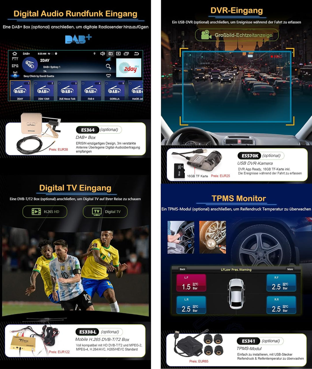Erisin 8.8 Zoll Android 14 Autoradio mit GPS Navigation für BMW 3er E46 Rover 75 MG ZT Unterstützt C