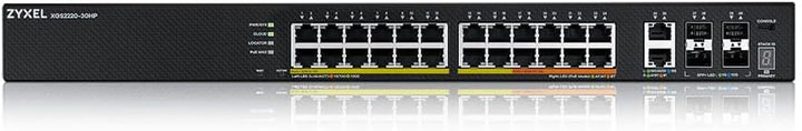Zyxel 24-Port GbE L3 Access PoE+ Switch with 6 10G Uplink (400 W) (XGS2220-30HP)