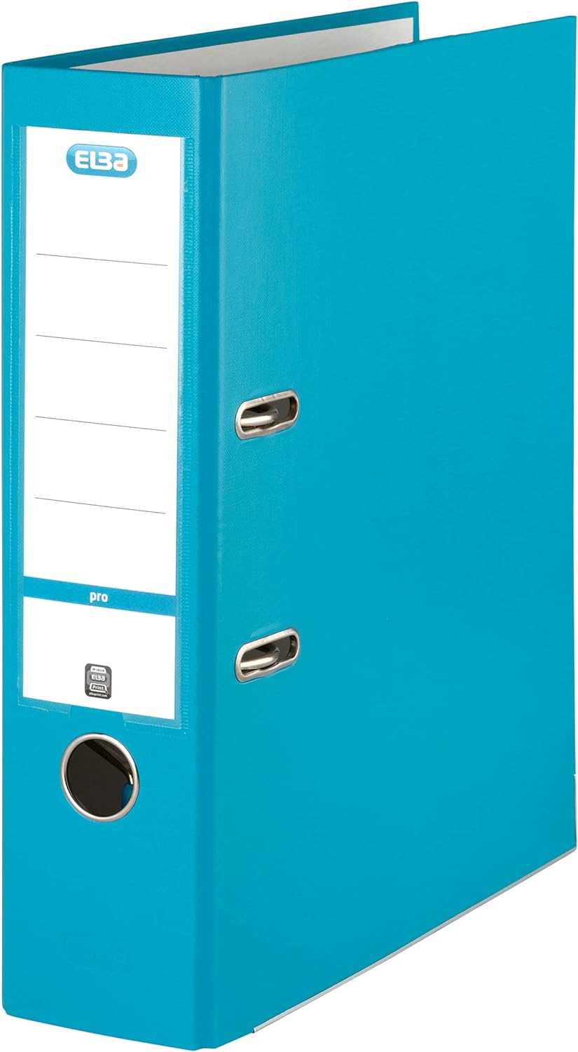 Elba Ordner A4, Smart Pro, 8 cm breit, Kunststoff aussen, türkis, 10 Stück türkis A4, breit, türkis