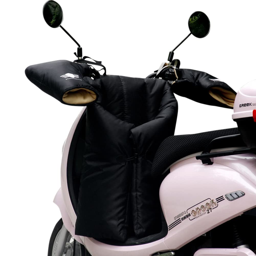 Beinschutz Roller Abdeckplane mit Lenkerstulpen Set Universell Rollerdecke Wasserdicht Warm Motorrad