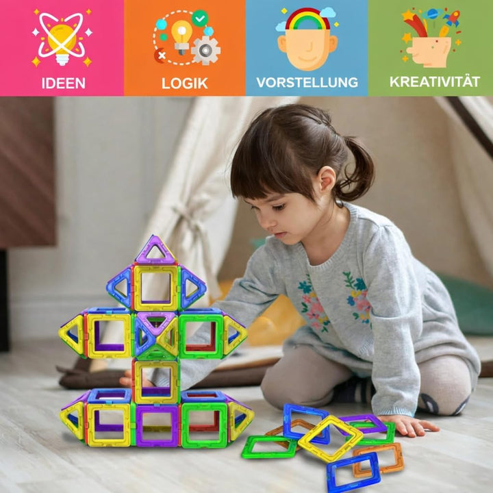 Desire Deluxe Magnetische Bausteine Magnet Montessori Spielzeug für Kinder 40PC Set Teilen ab 3 4 5