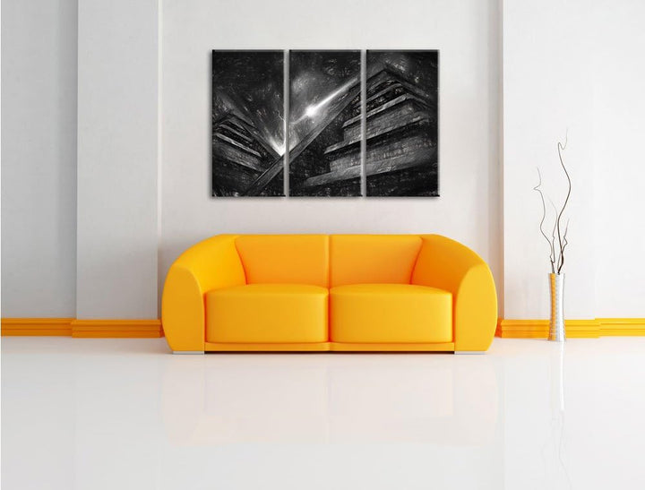 Pixxprint Majatempel bei Gewitter als Leinwandbild/Grösse: 3 Teilig (120x80) cm/Wandbild/Kunstdruck/