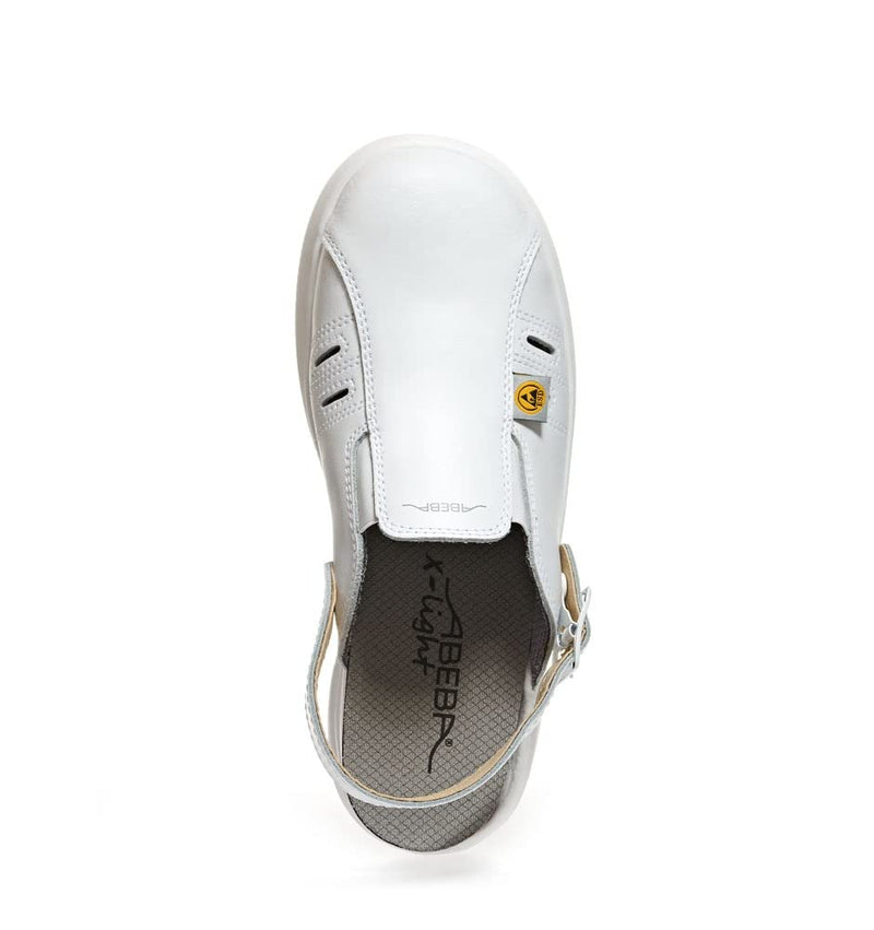 Abeba S-Schuh x-Light Clog Weiss, Glattleder,711041, CE, EN ISO 20345:2012, SB, Gr. 35-48 35/48 EU W