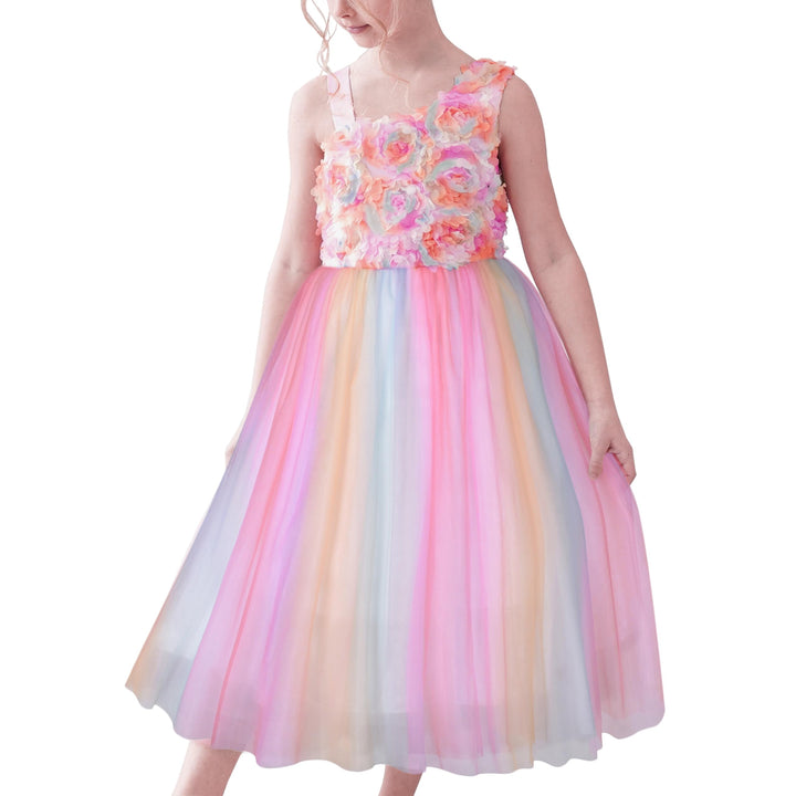 Sunny Fashion Mädchen Kleid Blume Mädchen Kleid Ivory Pailletten Brautjungfer Hochzeit Party Gr. 110