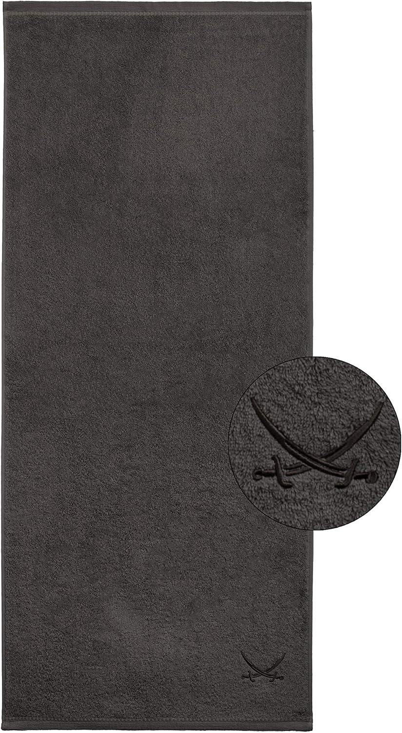 Sansibar Badetuch 2er Set 90x180 cm 100% Baumwolle mit gesticktem Säbel Logo Strandtuch Saunatuch An