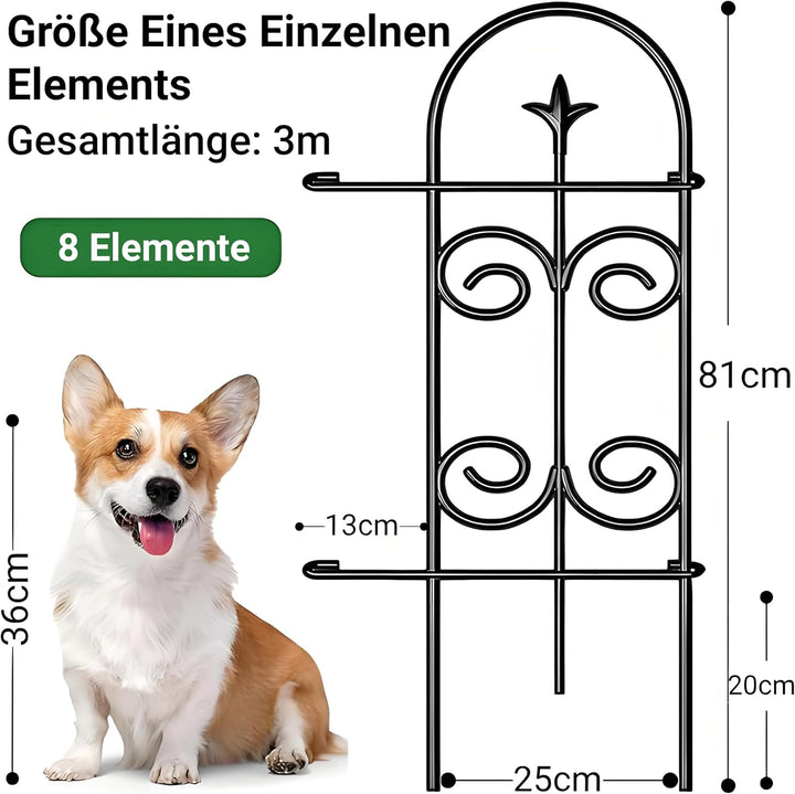 Amagabeli Beetzaun Metall 81cm(H) x38cm(L)-7P Gartenzaun Metall Zaunelementen Gartenzäune Dekorative