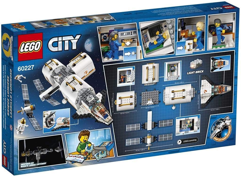 LEGO 60227 City Mond Raumstation, Raumschiff-Spielzeug für Kinder inspiriert von der NASA, Expeditio