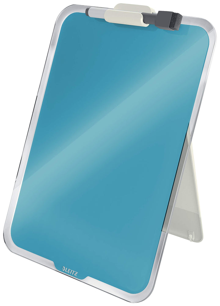 Leitz Desktop-Notizboard mit Glasoberfläche, Sanftes Blau, Cosy-Serie, 39470061 Desktop-Notizboard S