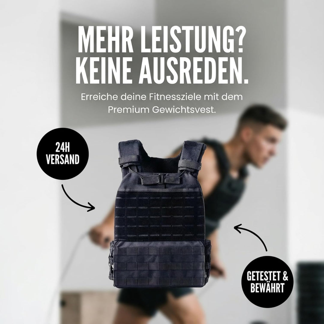 Gewichtsweste für Calisthenics - Krafttraining & Crossfit - Weight Vest - Fitness Gewichtsweste 6kg