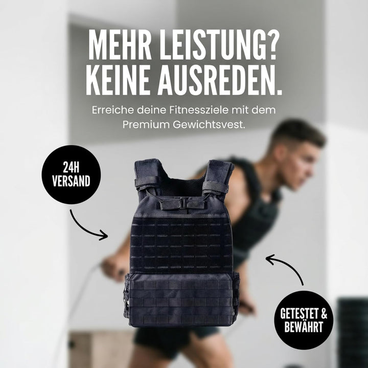 Gewichtsweste für Calisthenics - Krafttraining & Crossfit - Weight Vest - Fitness Gewichtsweste 6kg