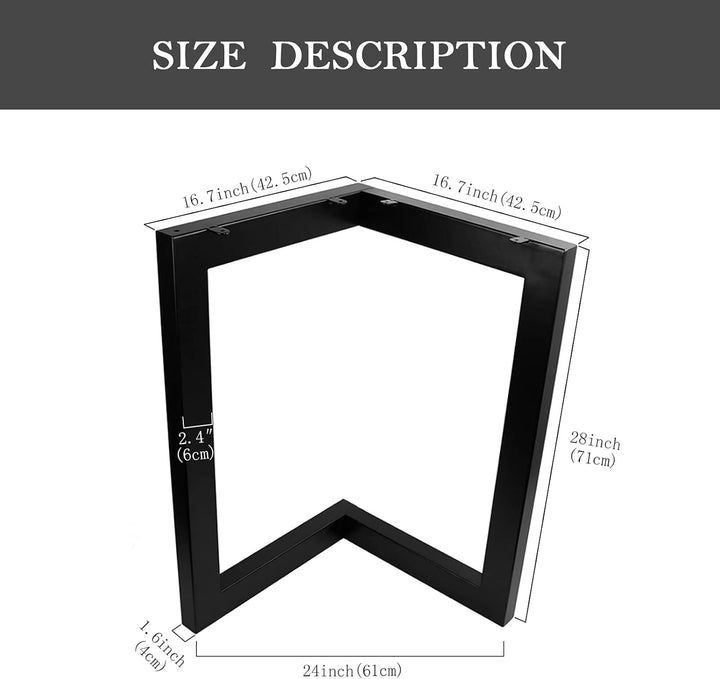 Fimghsoo Tischkufen Industriedesign 71cm Tischgestell Metall Tischbeine scandic Tischbeine Möbelfüss