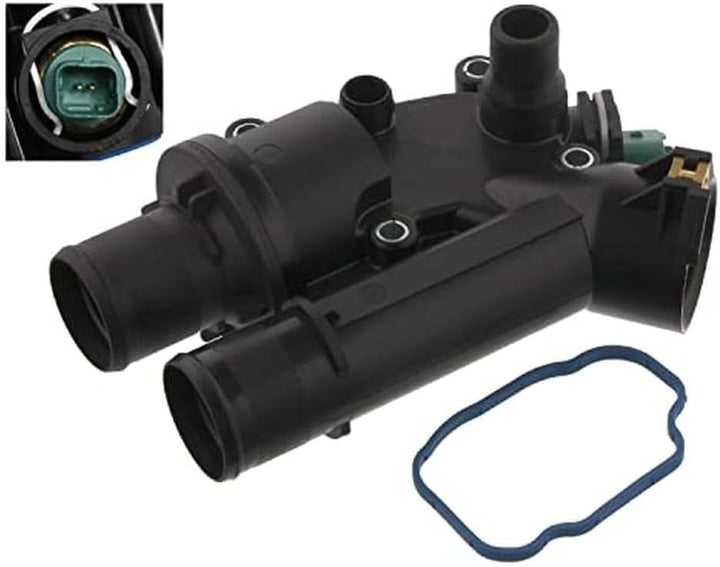 febi bilstein 36037 Thermostat mit Gehäuse, Dichtung und Temperaturschalter , 1 Stück