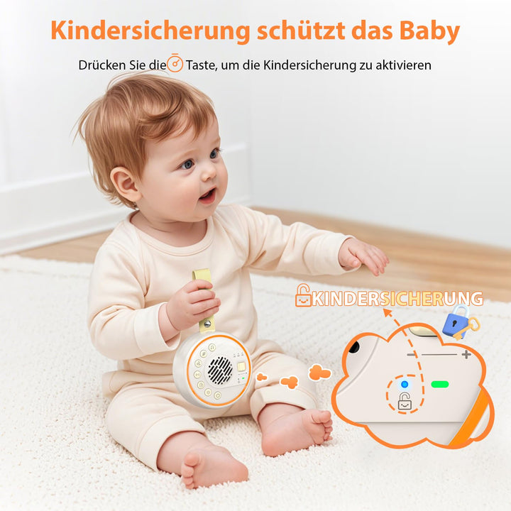 Lemnoi White Noise Machine Tragbare Einschlafhilfe Babys Geräuschmaschine Weisses Rauschen mit 22 Be